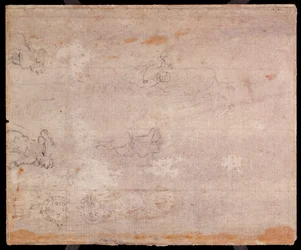 Studie von Figuren (schwarze Kreide auf Papier) (recto)
